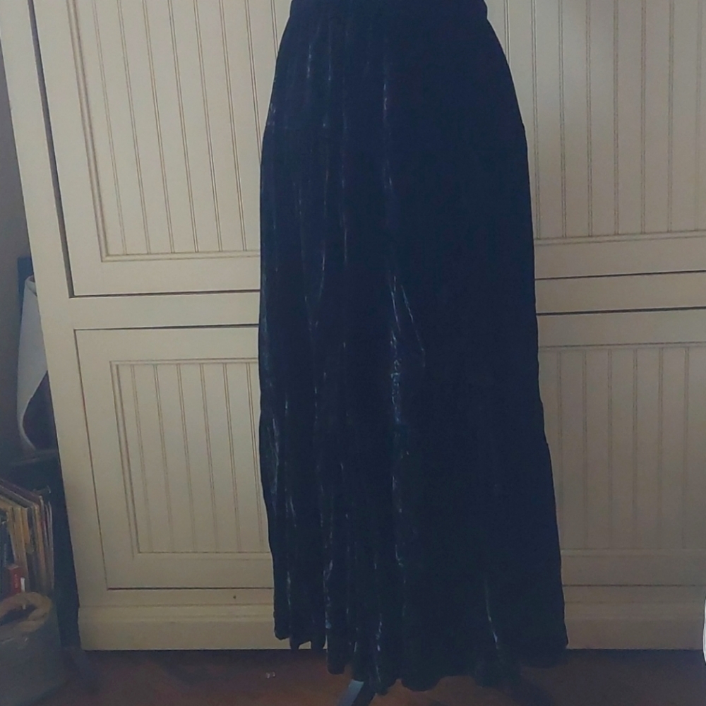 Vintage Black "Velvet" Maxi Skirt